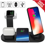 6 In 1 Apple Qi Wireless Charger Charging Dock Stand Station For Iphone Watch