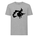 T-Shirt Homme Col Rond Halloween Sorciere Balai Nez Crochu Magique