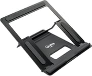 Support portable réglable en 3 positions. Ordinateur support pour MacBook Pro Air, Lenovo et autres 10-17"" de taille, aluminium noir et caoutchouté. Base pour ordinateur portable.