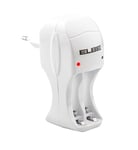 Elbe CC-425 Chargeur de piles rechargeables avec arrêt automatique Blanc