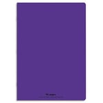 - Cahier éco piqué couverture polypro 96 pages 24x32 cm grands carreaux violet