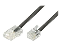 Deltaco - Nätverkskabel - Rj-45 (Hane) Till Rj-11 (Hane) - 3 M - Utp - Cat 5E - Svart