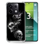 Cokitec Coque Renforcée pour Xiaomi Redmi Note 13 Pro 5G Tete de Mort Triple