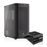 Corsair 480T Tempered Glass + CX550 80-Plus Bronze - Black Case and PSU Bundle