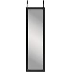 Americanflat Miroir de Porte Noir 30x120 cm - Miroir à Suspendre pour Chambre Adulte, Dortoir, Salle de Bain - Miroir Long pour Le Corps avec Suspension et Verre Incassable