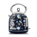 Laura Ashley Elveden Navy Electric 1.7L Stainless Steel Fast Boil Kettle By VQ