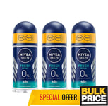 Nivea Men Frais Océan Déodorant Roll-On Infini-Fresh Alu-Free 50ml 3-pack