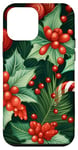 Coque pour iPhone 12 mini Motif houx et sucre d'orge de Noël