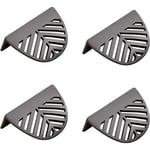 Aiducho - 4pcs Forme Des Feuilles Boutons De Portes,Laiton Poignée De Porte Pour Tiroir, Cabinet Pulls Pour Tiroir Armoire Meuble Cuisine-Noir