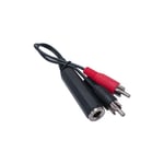 exertis Connect Cordon adaptateur jack 6,35 Femelle vers 2 RCA Male 10cm (ECF-721111)