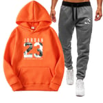 ZGRW 23# Bulls Jordan Basketball Capuche À Capuchon, Set De Piste De Capuche De Basket-Ball, Hommes Basket-Ball Ventilateurs Fashion Sport Format Ensemble De Vêtements Orange-S