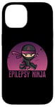 Coque pour iPhone 14 Epilepsy Ninja Support de sensibilisation à l'épilepsie avec ruban violet