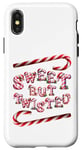 Coque pour iPhone X/XS Sweet But Twisted. Bâtonnets de canne à sucre d'orge. Noël amusant