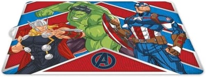 Marvel Set de Table Individuel Bleu et Rouge pour Enfants en Plastique Avengers Thor Hulk Captain America