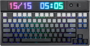 Dynatab 75X Clavier Mécanique Custom Pour Tablette/Ios/Android. Bluetooth/2,4 Ghz/Usb-C Gasket Clavie, Hot-Swap 10000Mah, Charge Rapide De 2A, Lumière Rvb (Grey, Wisteria Linear)