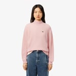 Lacoste Pull col montant relaxed fit en laine cardée Taille 46 Rose Pale