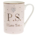 Valentines Mug with Heart Mad Dots PS I Love You