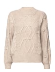 Objkamma Cable Knit Pullover Noos Tops Knitwear Jumpers Beige Object