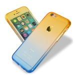 COQUE SILICONE INTEGRALE 360 AVANT ARRIERE POUR IPHONE 7 PLUS 8+ JAUNE BLEU