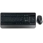 NGS Spell KIT - Kit Clavier et Souris sans Fil, 800/1600/2400dpi, Bluetooth 4.0 ou USB, Multi-Appareils, QWERTY Espagnol, Noir