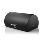 SWAN SWKA18535BLK Serenity Bread Bin with Ventilation, Smooth Matt Finish and Roll Top Lid, 14 Litre, Black