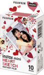 Film papier photo instantané Fujifilm Instax Mini Heart Sketch - Pack de 10