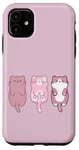 iPhone 11 Three Adorable Pink Cats with Sugar Sprinkles Case