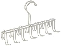 iDesign 6555 Classico Tie and Belt Hanger, Tie Rack for Wardrobe, Made of Metal, Belt Holder Silver,26 centimeters x 9.5 centimeters x 17 centimeters