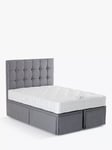 Hypnos Hideaway Storage Upholstered Divan Base, Single, Imperio Grey