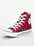 Converse Canvas Hi Top Trainers - Dark Red, Burgundy, Size 10, Women