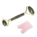 Jade Roller med Rose Quartz Gua Sha Sten