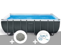 Kit piscine tubulaire Intex Ultra XTR Frame rectangulaire 5,49 x 2,74 x 1,32 m + 10 kg de zéolite + Kit d'entretien