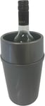 Wine Bottle Cooler Ice Bucket Double Wall Silver Plastic Cocktail Bar Pub Party