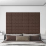 Väggpaneler vidaxl - 12 st brun konstläder 0,54 m² 30 x 15 cm 75 polyvinylklorid, 5 bomull, 20 polyester , mdf, skum