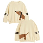 Mini Rodini Randig sweatshirt med hundtryck i Beige | Beige | 92/98 cm