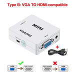 Adaptateur HDMI vers VGA pour PS3,XBOX,TV Box,PC,Ordinateur Portable,Projecteur HDTV,DVD,1080P Full HD,Convertisseur Vidéo VGA - Type vga to hdmi white