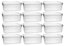 Mikken Lot de 12 boîtes en Plastique de 1,15 l avec Couvercle, sans BPA, qualité Alimentaire, avec 1 Pelle