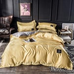 Duvet Covers Full Queen Size Comforter Set Double Bed Duvet Covers Yellow Silk Bedding Sets King Size Bedding Sets King Size Full Satin Silk Soft Silky 4 Piece Comforter Cover Set Flat Sheet