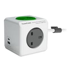 Allocacoc PowerCube 3-Socket Mains Extension Lead w/ Wireless Charger