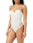 Emporio Armani Women's Padded Body Brazilian Second Skin Microfiber & Lace Fashion Vest, Yogurt, L