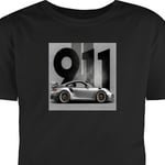 T-shirt för Vuxen | Klassisk Vuxen-T-shirt Porsche 911 svart S