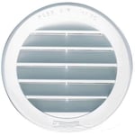 Grille ventilation ronde à encastrer avec moustiquaire - AUTOGYRE - Diamètre 128 mm - PVC blanc