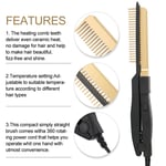 (UK Plug 220V)Electric Heating Comb WetDry Use Hair Straightening Hot Brush