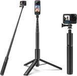 Perche À Selfie Trépied Pour Gopro Insta360, 120Cm Extensible Poignée Vlog Portable Trépied Monopode Accessoires Pour Gopro Hero 13 12 11 10 9 8 7 6 Black Insta360 X4 X3 Dji Osmo Action 5 Pro