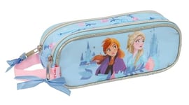 Safta FROZEN Ice Magic Trousse double pour enfant, idéale pour les enfants d'âge scolaire, confortable et polyvalente, qualité et résistance, 21 x 6 x 8 cm, bleu clair, M, Décontracté