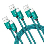 BASESAILOR Câble Chargeur pour Samsung A55 S24,USB Type C 1M/2M/3M 3-Pack,Cordon Charge Nylon pour Galaxy S23 S22 S21,A54 A53 A52,A71 A72 A73,Tab S8 S9 A8 A9,Z Flip Fold 4 5 6,A13 A22 A23 A32 A33