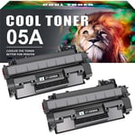 Cool Toner 2 Pack Black Toner Cartridge Replacement for HP 05A CE505A 05X CE505X LaserJet P2030 P2035 P2035N P2050 P2055 P2055D P2055DN P2055X