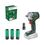 Bosch boulonneuse sans fil UniversalImpactDrive 18V-350 (pour fixations et serrages exigeants sur les chantiers ; couple maxi : 350 Nm ; adaptateur six pans ; set de douilles: ; sans batterie)