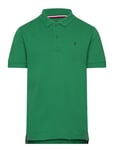 Flag Polo S/S Tops T-shirts Polo Shirts Short-sleeved Polo Shirts Green Tommy Hilfiger