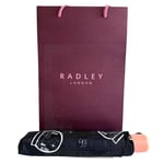 Radley Snow Globe Black Compact Handbag Umbrella In Radley Bag - New With Tags